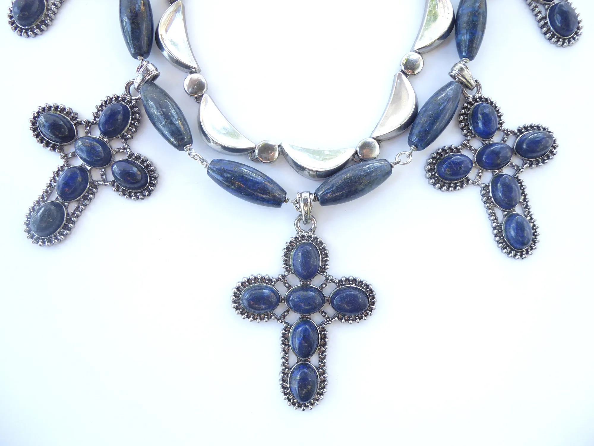 Lapis lazuli cross necklace