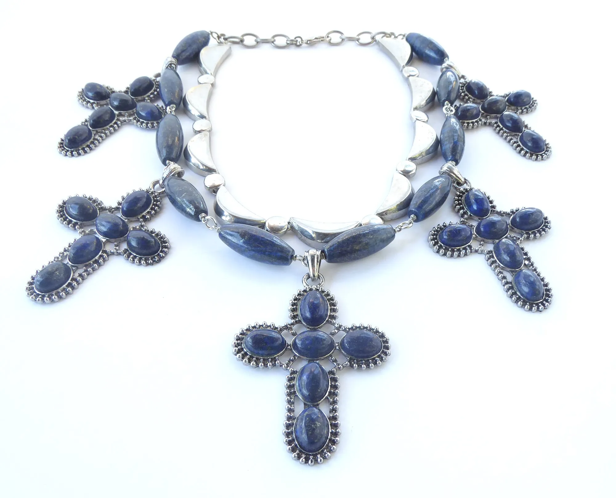Lapis lazuli cross necklace