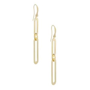 Large Paperclip Threader Drop Earring 14K