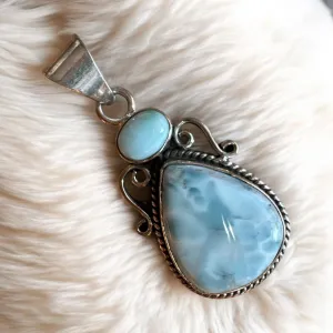 Larimar Solid 925 Sterling Silver Pendant