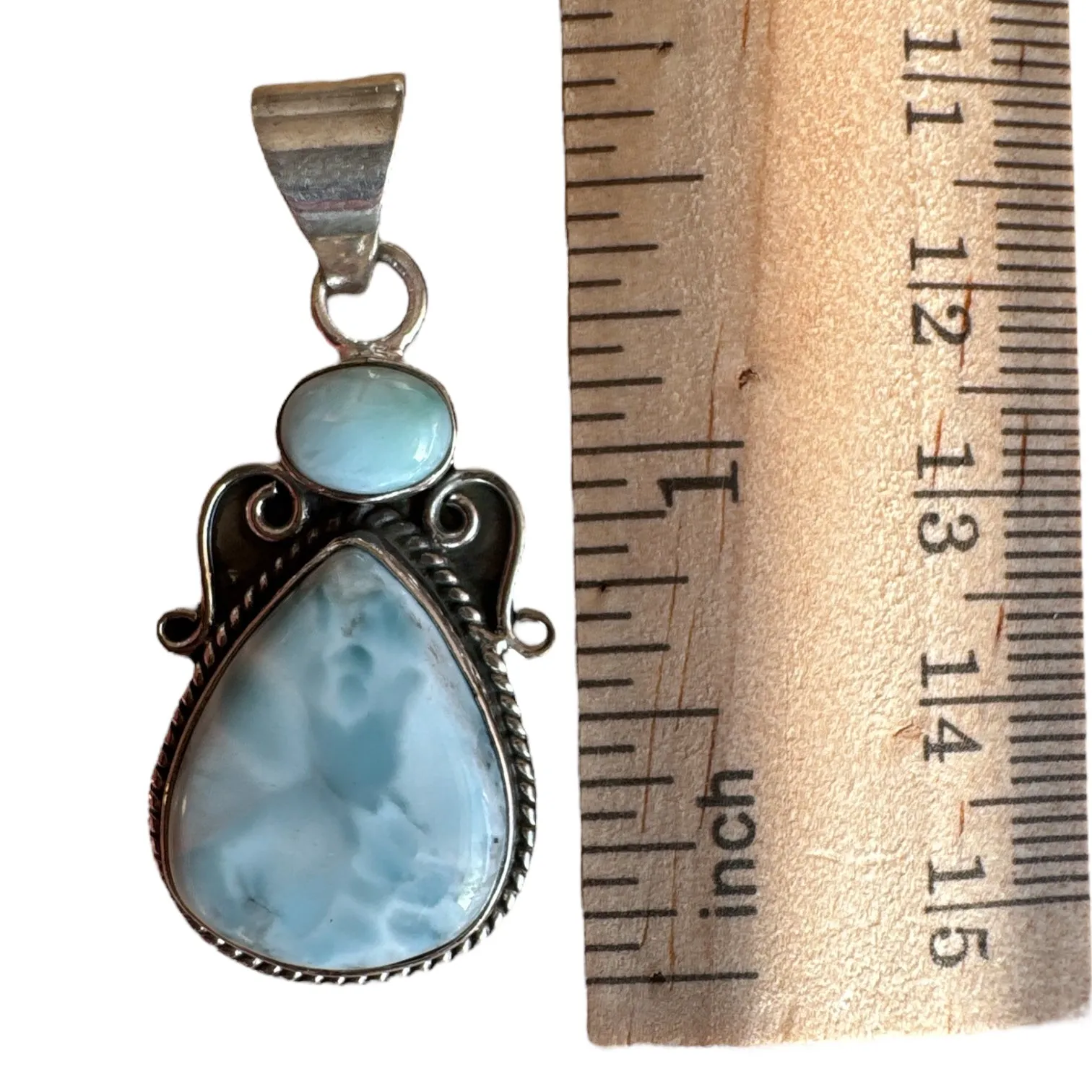 Larimar Solid 925 Sterling Silver Pendant