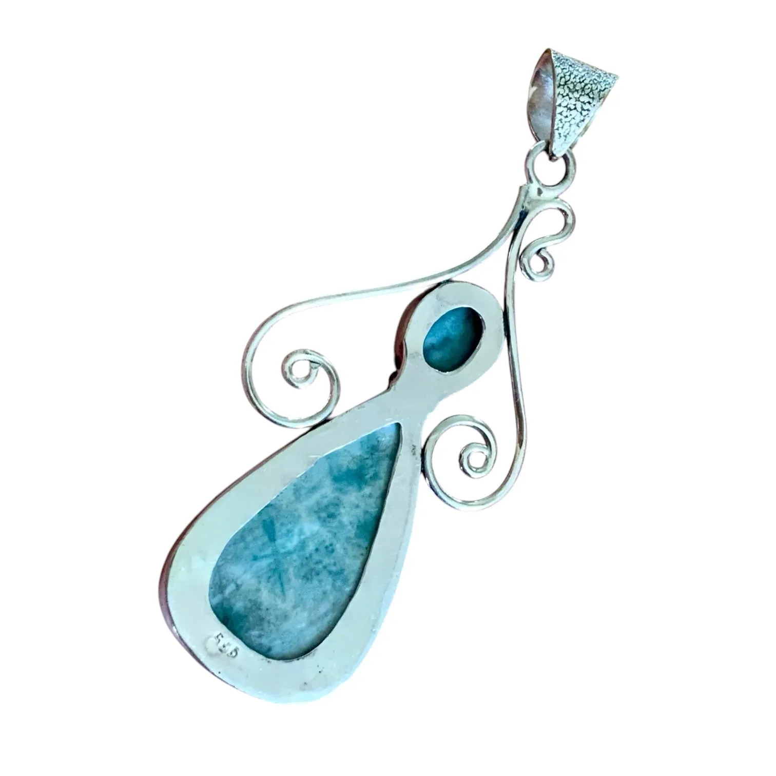 Larimar Solid 925 Sterling Silver Pendant