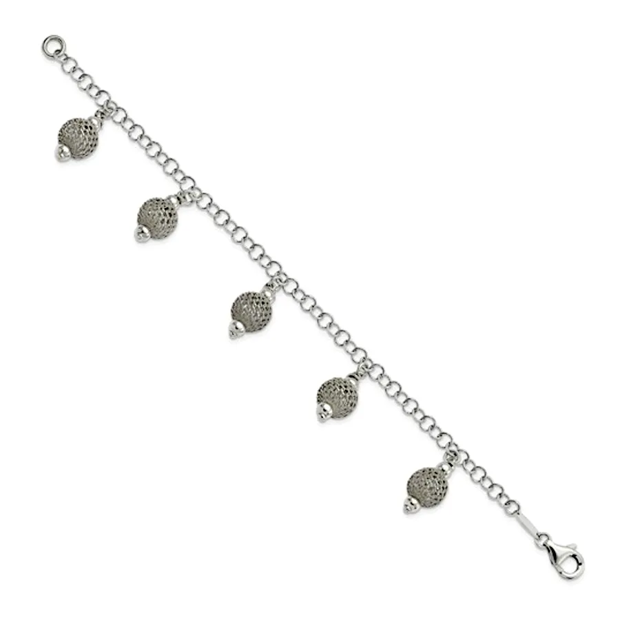 Leslie's Sterling Silver Fancy Link Bracelet