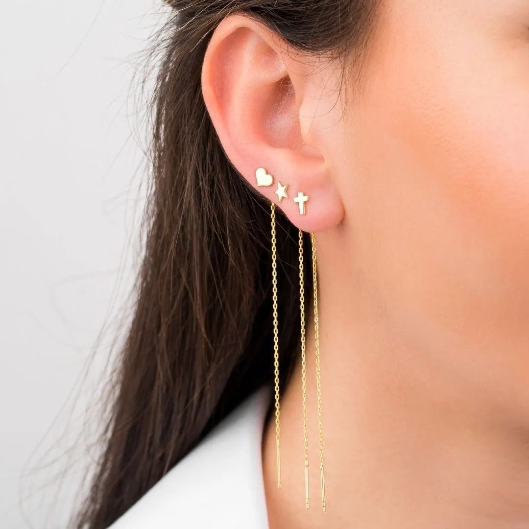 Letter Threader Earrings