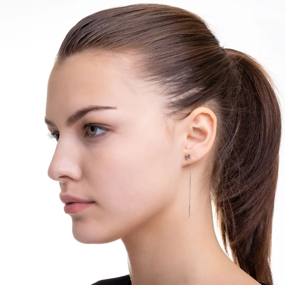 Letter Threader Earrings