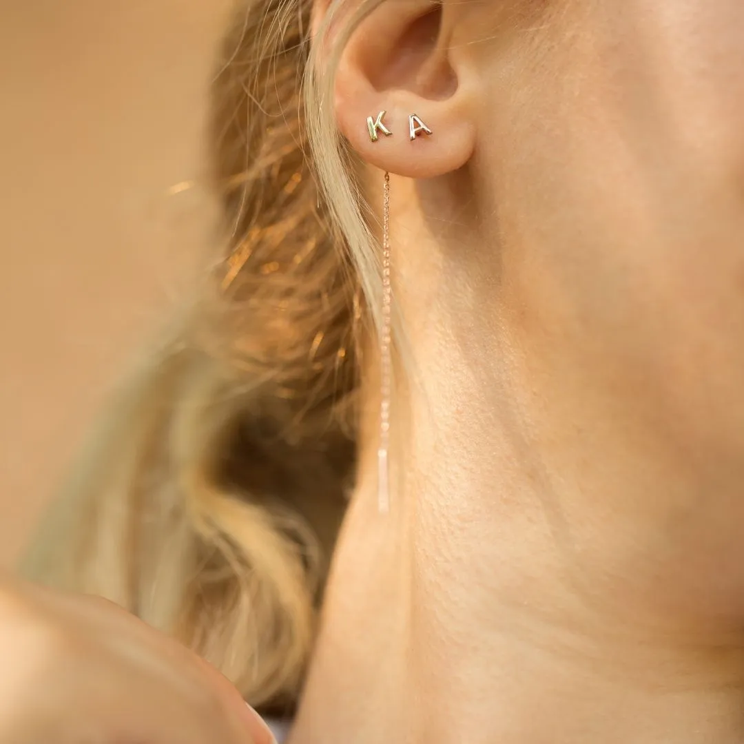Letter Threader Earrings