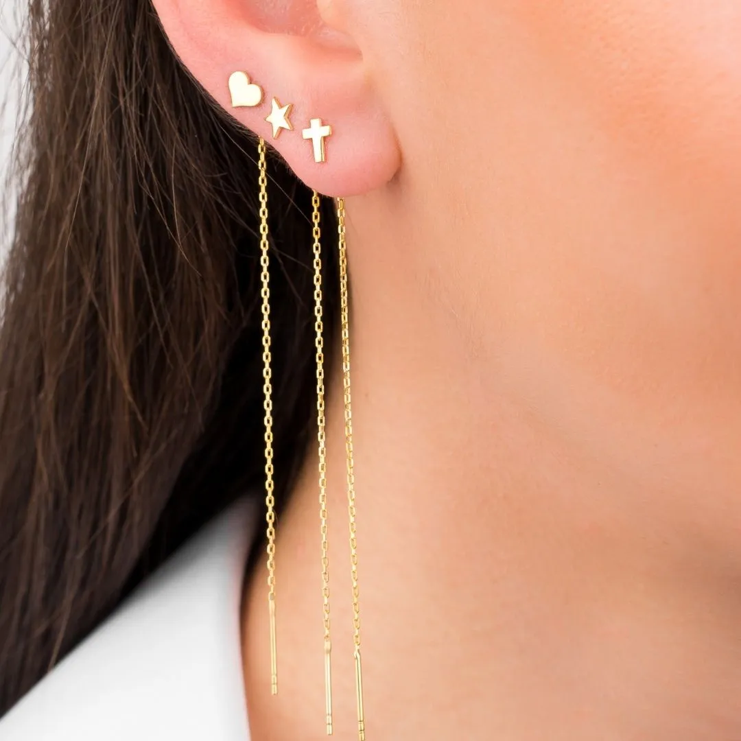 Letter Threader Earrings