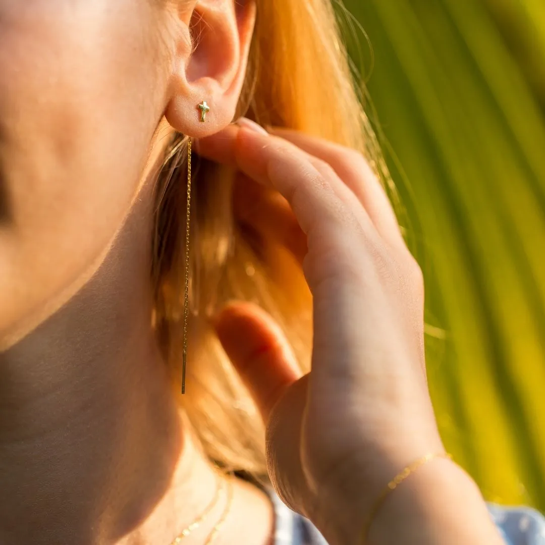 Letter Threader Earrings