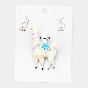 Llama White Magnetic Pendant Set