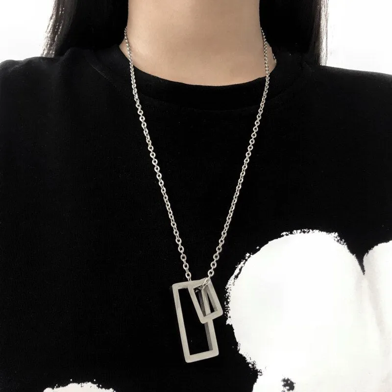 Luxury HipHop Pendant Necklace Women Silver Wedding Jewelry