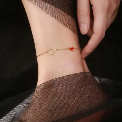 Luxury Red Heart Anklet