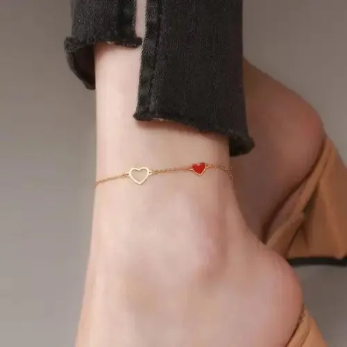 Luxury Red Heart Anklet
