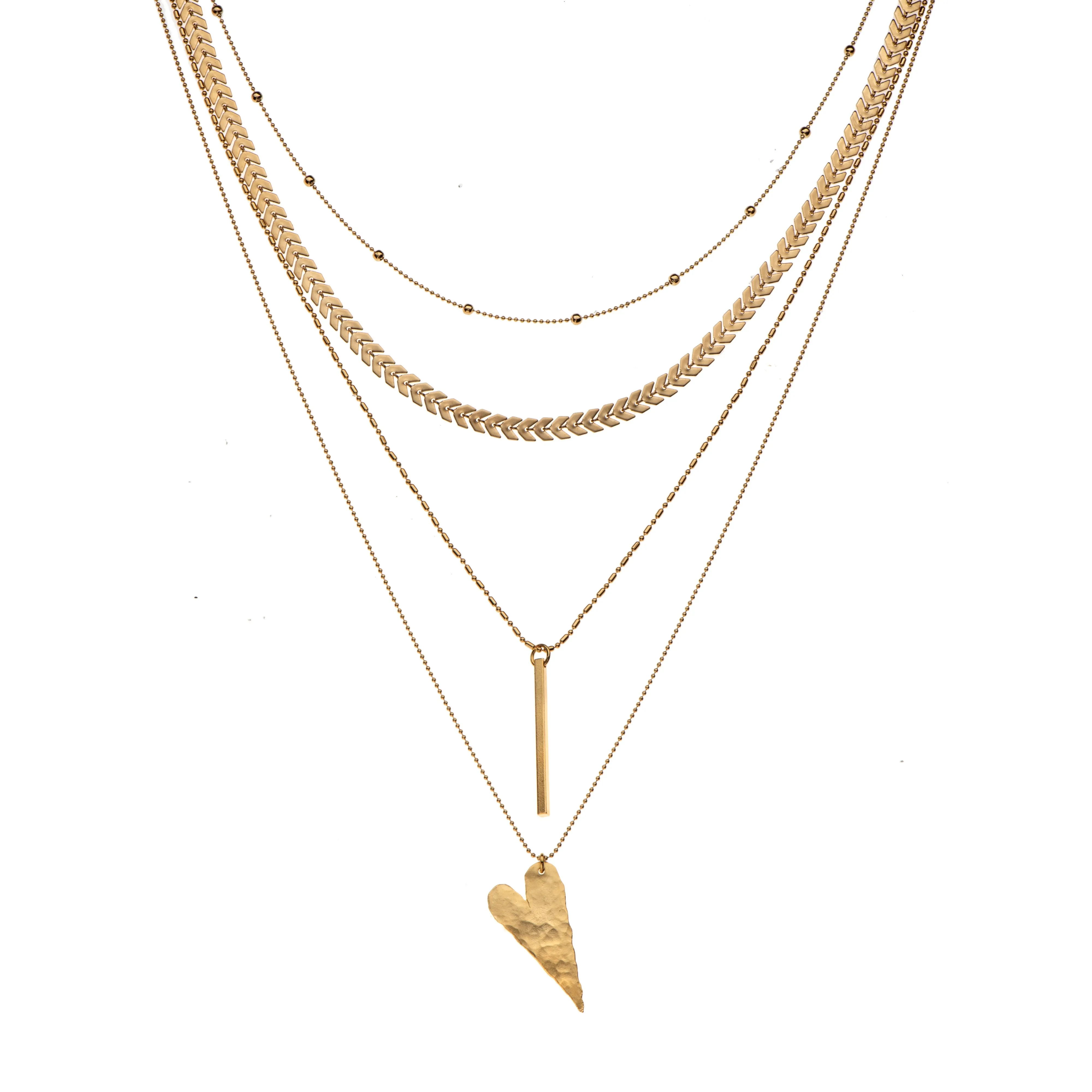 Magdalena - Boho multi-layer heart pendant