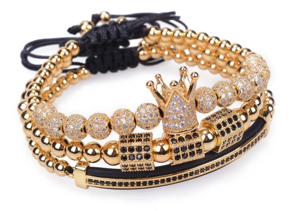 Mens 3 Piece CZ Jewelry Set - 4 Color Options