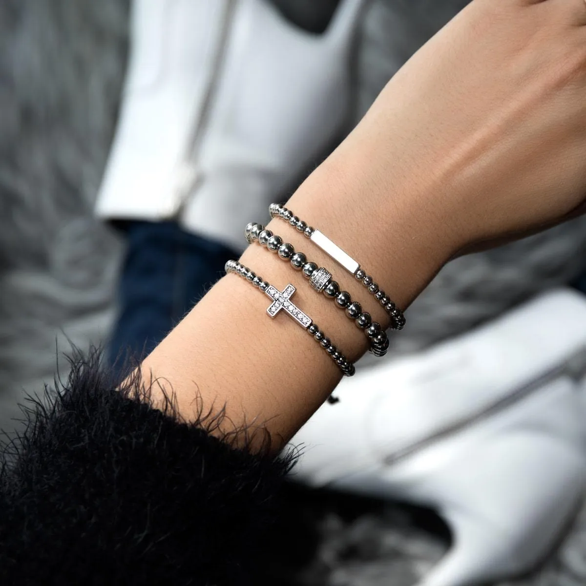 Mesmerizing | Silver | Crystal Pavé Expression Bracelet