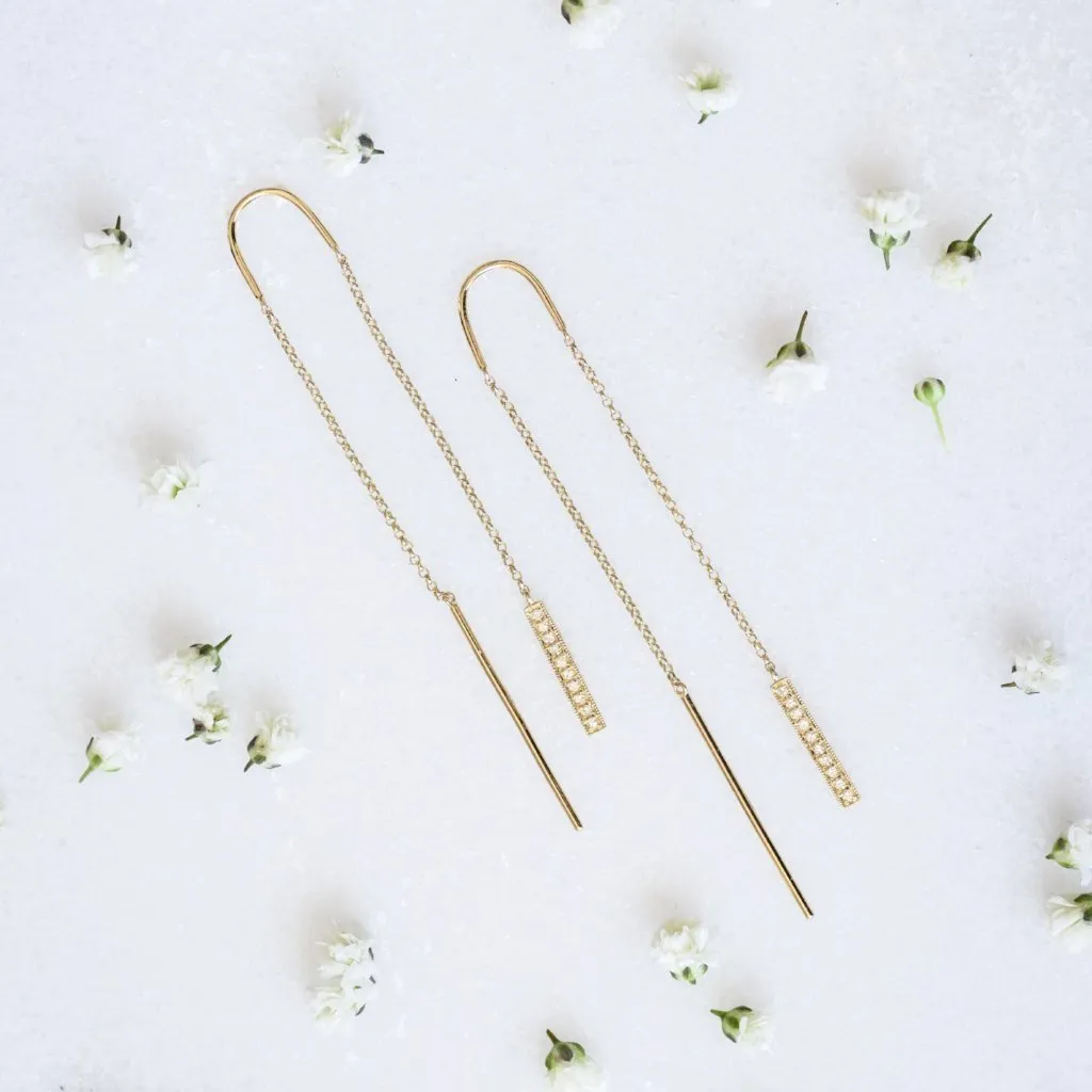 Mila Dangling Bar Chain Earrings