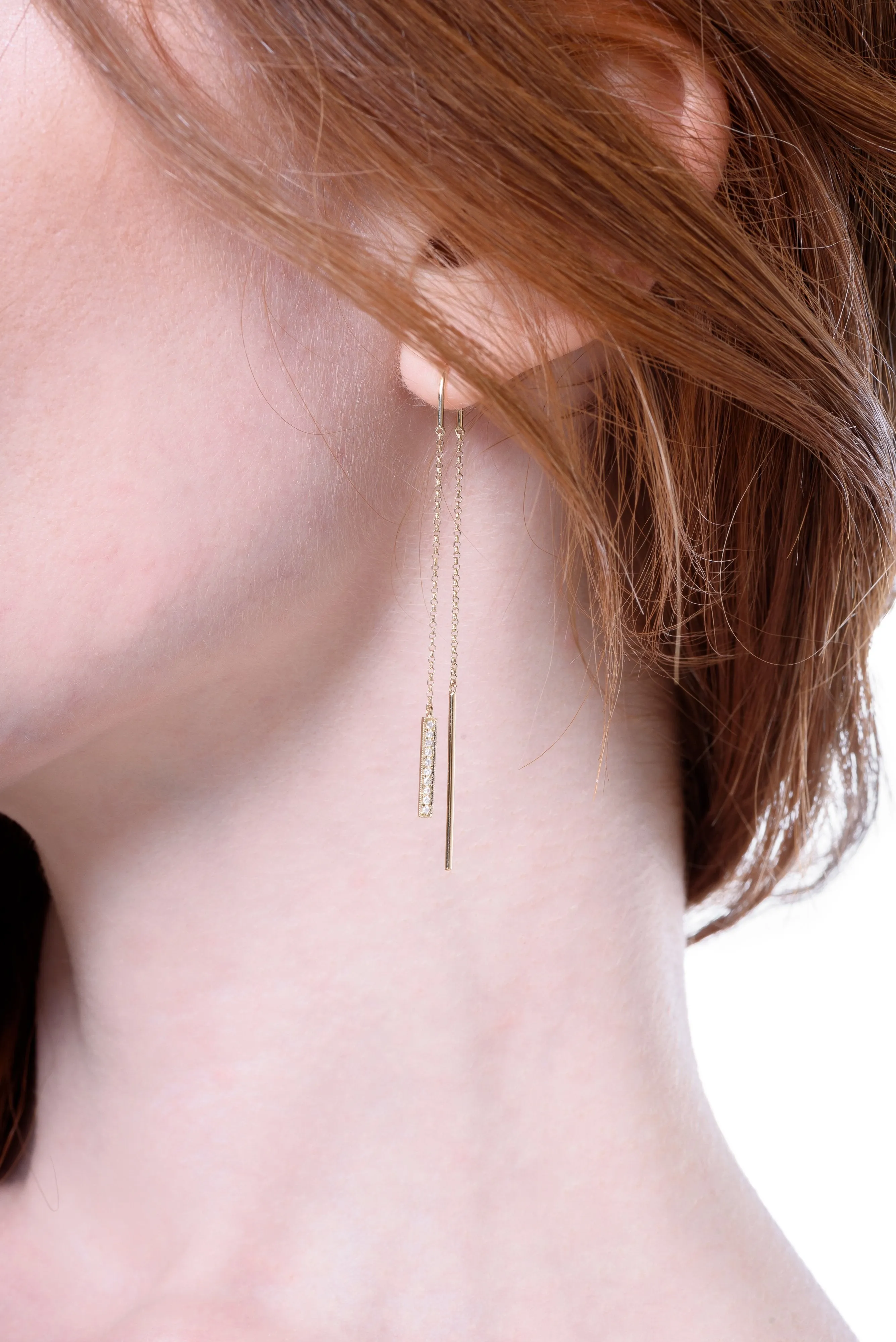 Mila Dangling Bar Chain Earrings