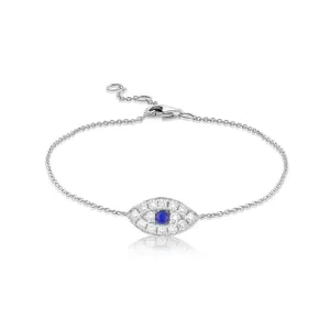 Miss Mimi Sterling Silver /18K (Yellow or Rose) Gold Vermeil Evil Eye CZ Bracelet