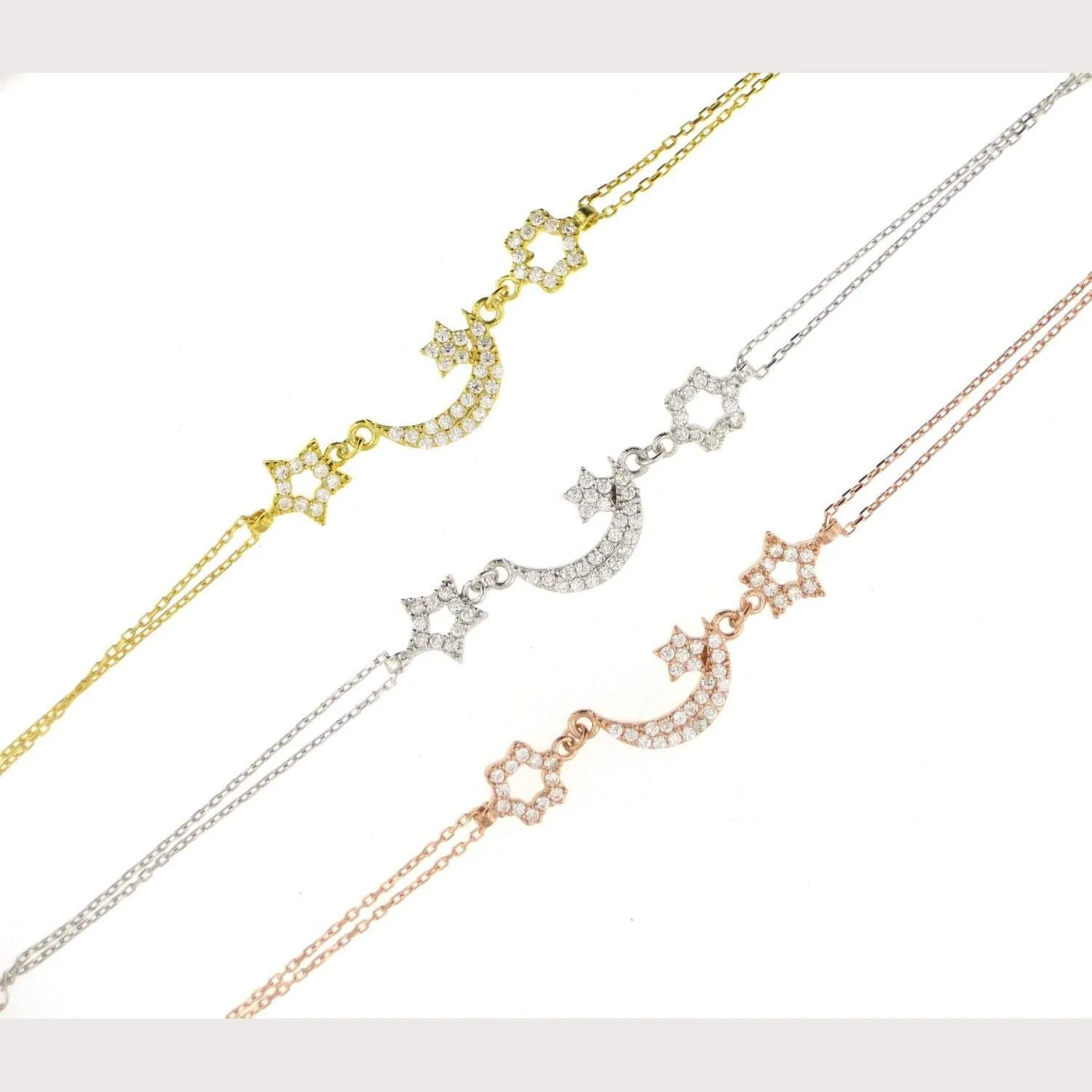 Moon & Stars Bracelet-Yellow Gold