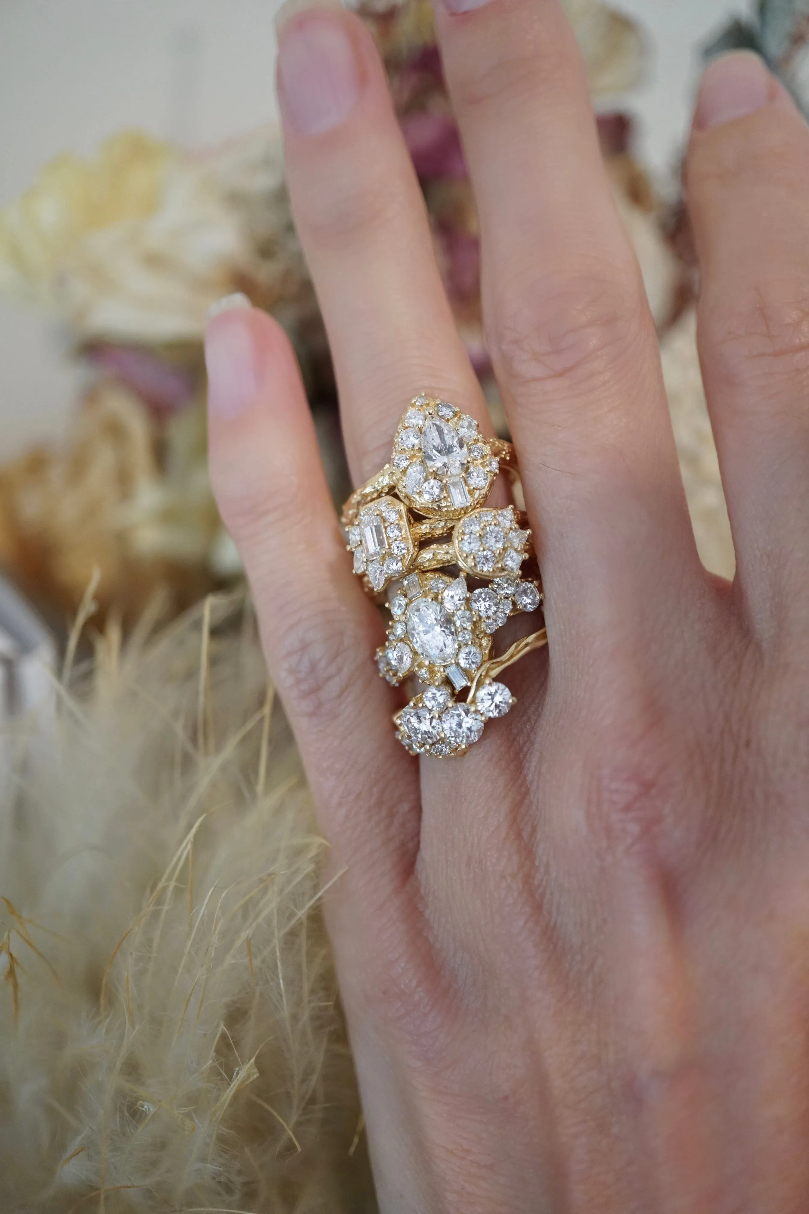Moonscape Oval Diamond Ring