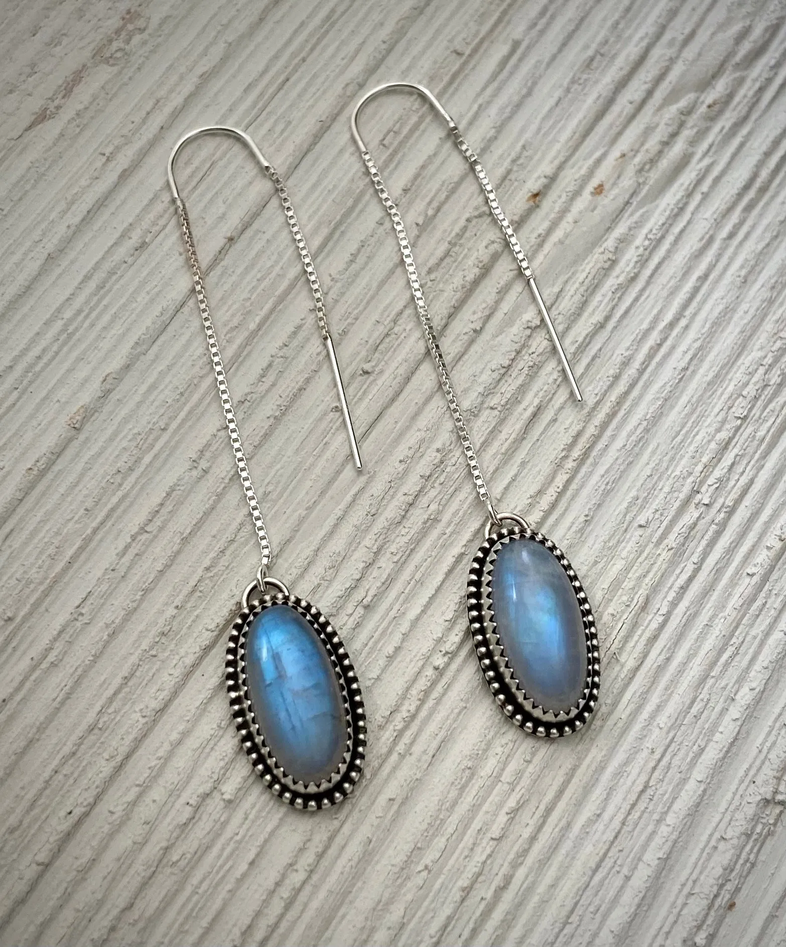 Moonstone Threader Earrings