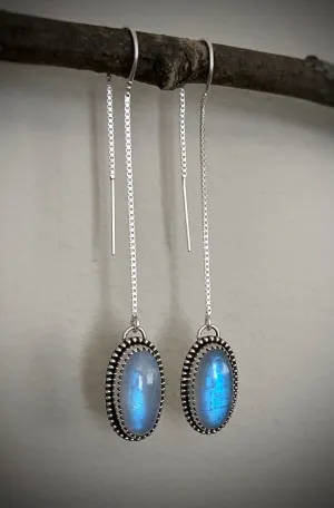 Moonstone Threader Earrings
