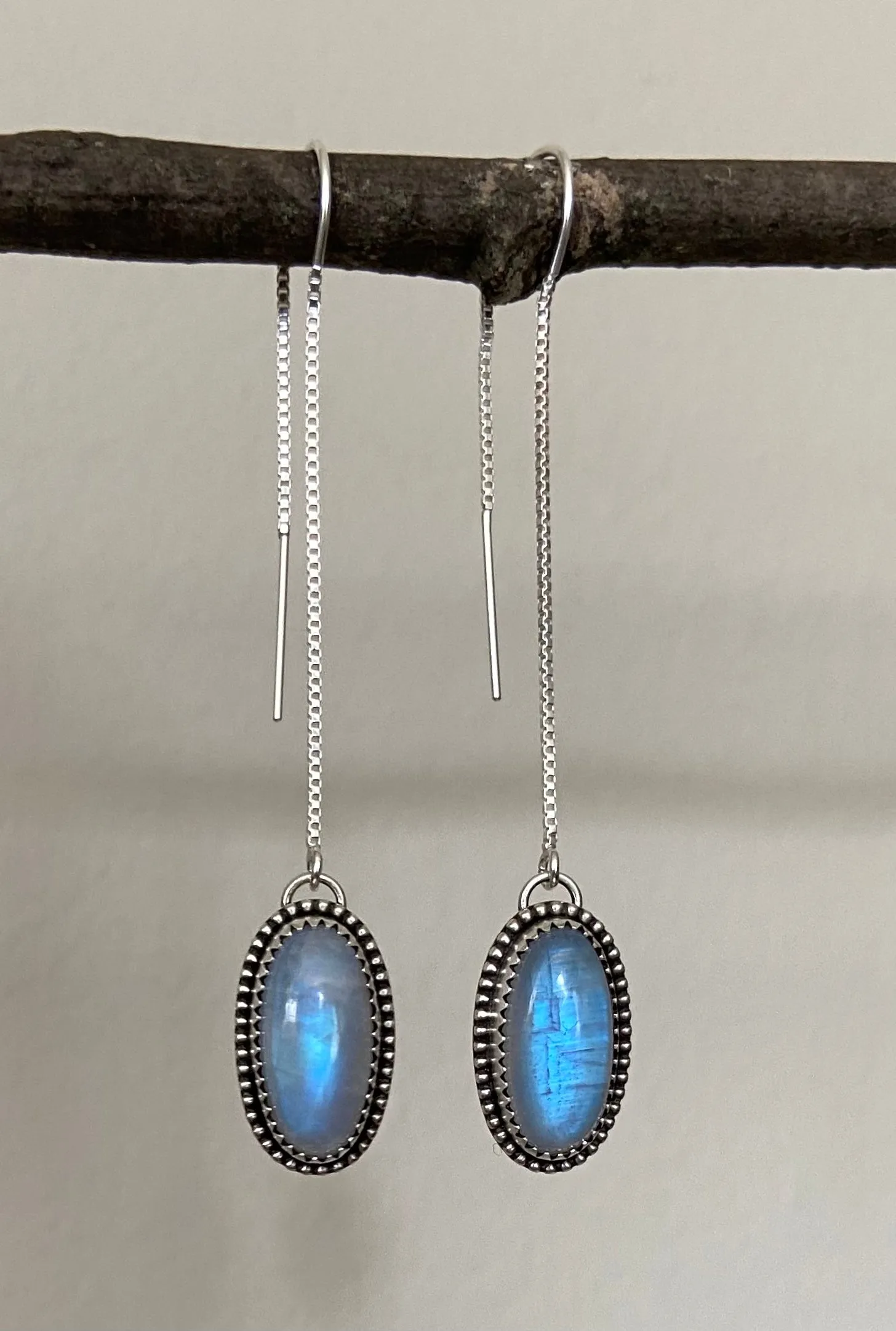 Moonstone Threader Earrings