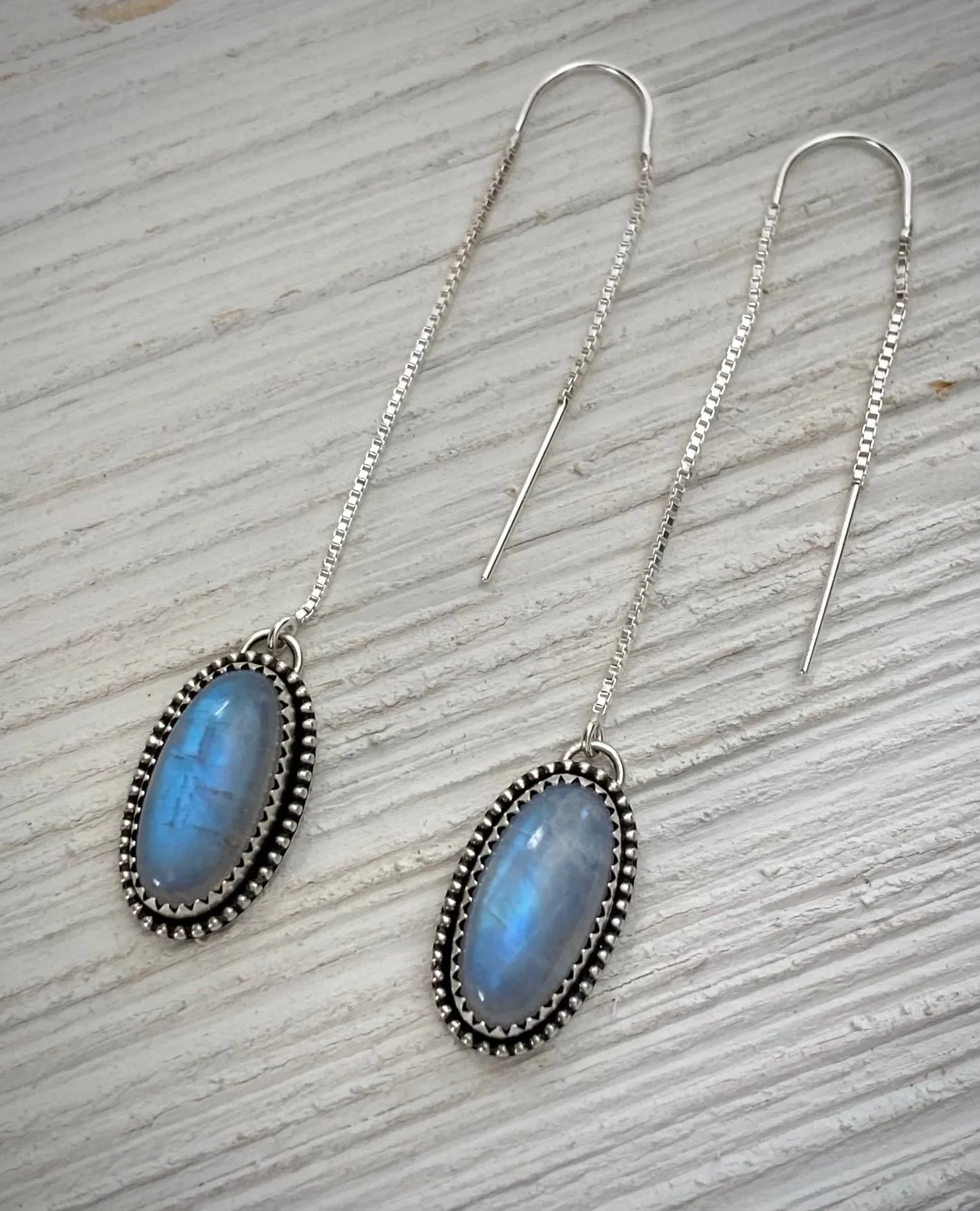 Moonstone Threader Earrings