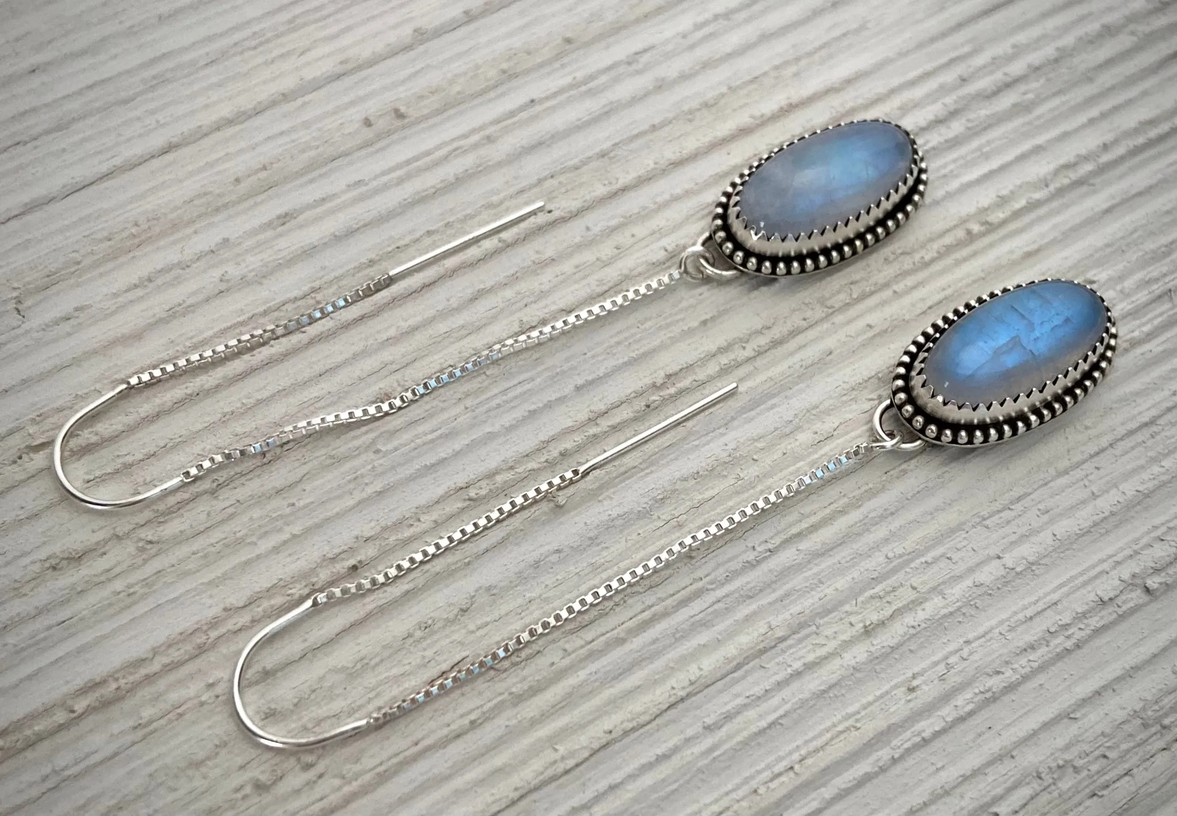 Moonstone Threader Earrings