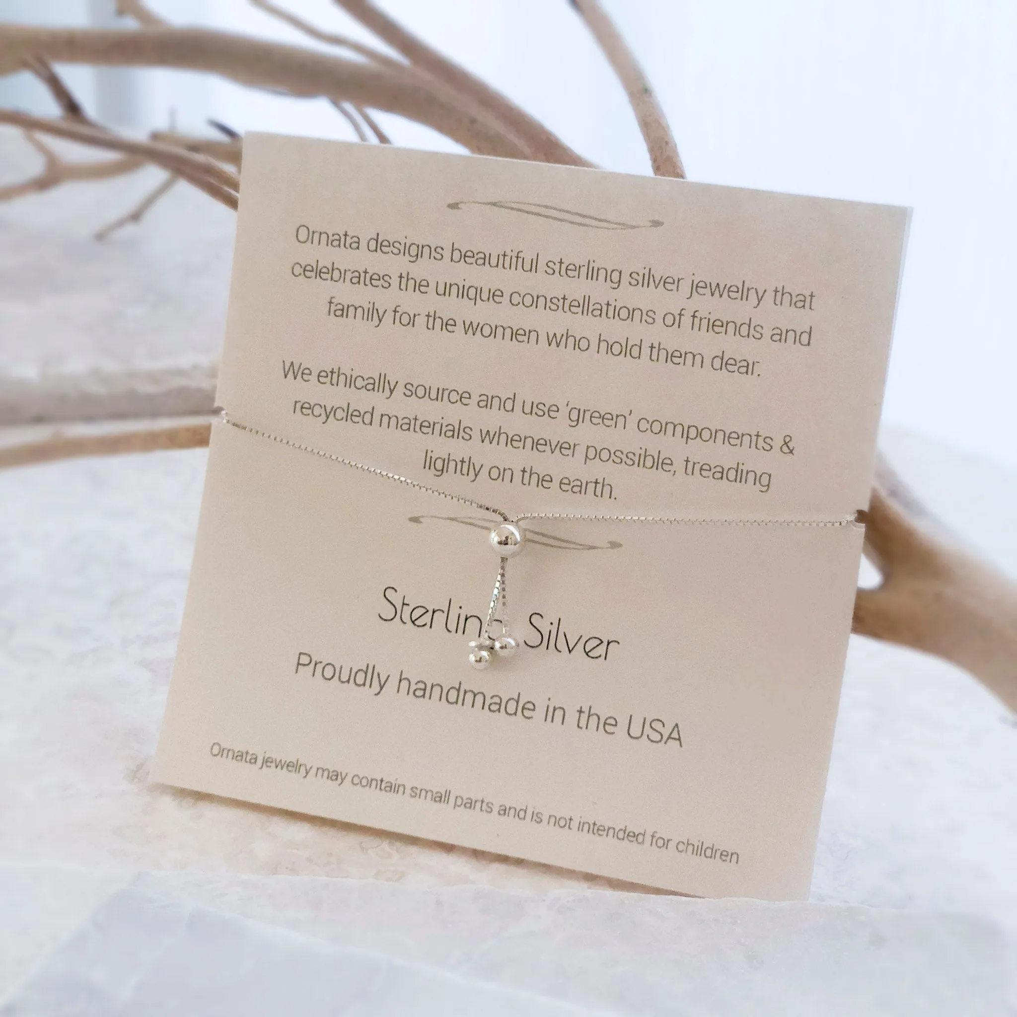 Mother's Day Jewelry - Family of Three Sterling Silver Bracelet - Personalized