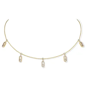 MOVE UNO PAVÉ DROP PENDANT CHOKER