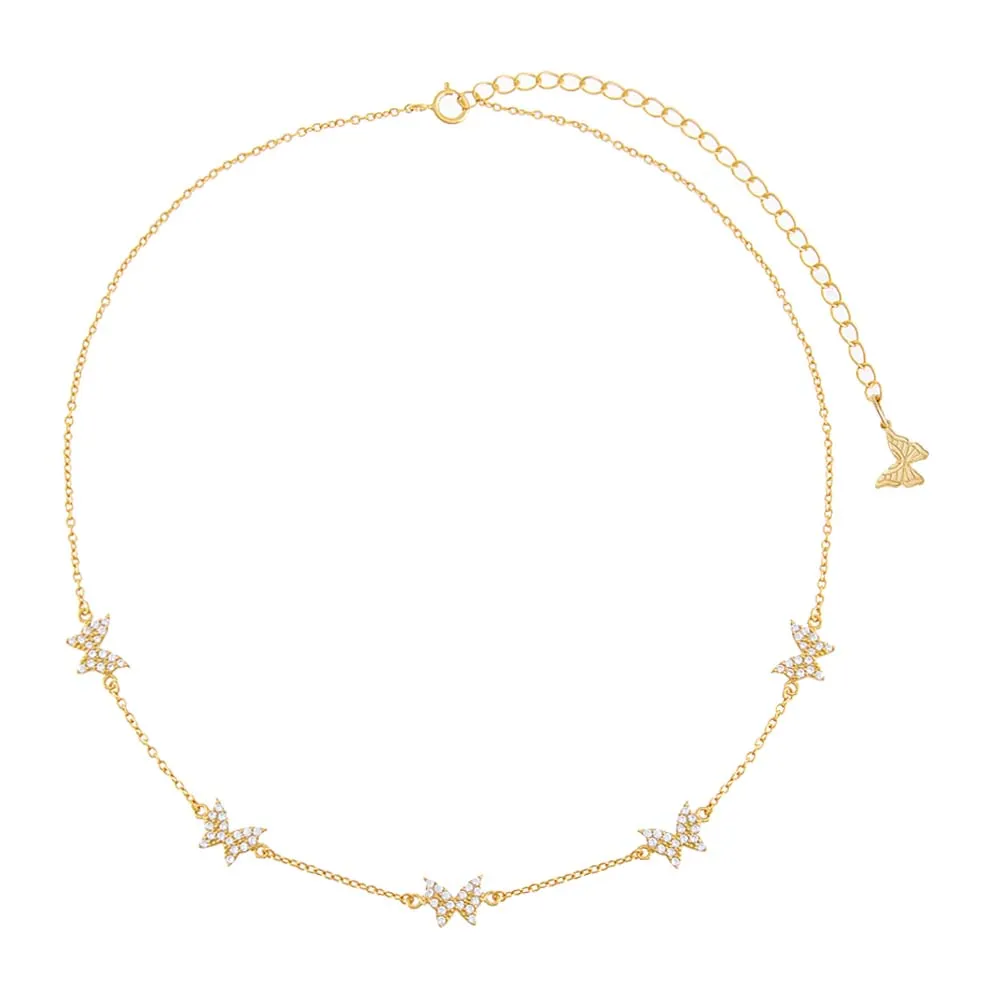 Multi Pavé Butterfly Choker