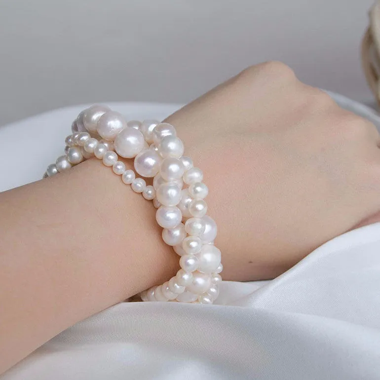 Multiple Rows Freshwater Pearls Wedding Bracelet, Bridal Jewellery, Bridal, Bridesmaids