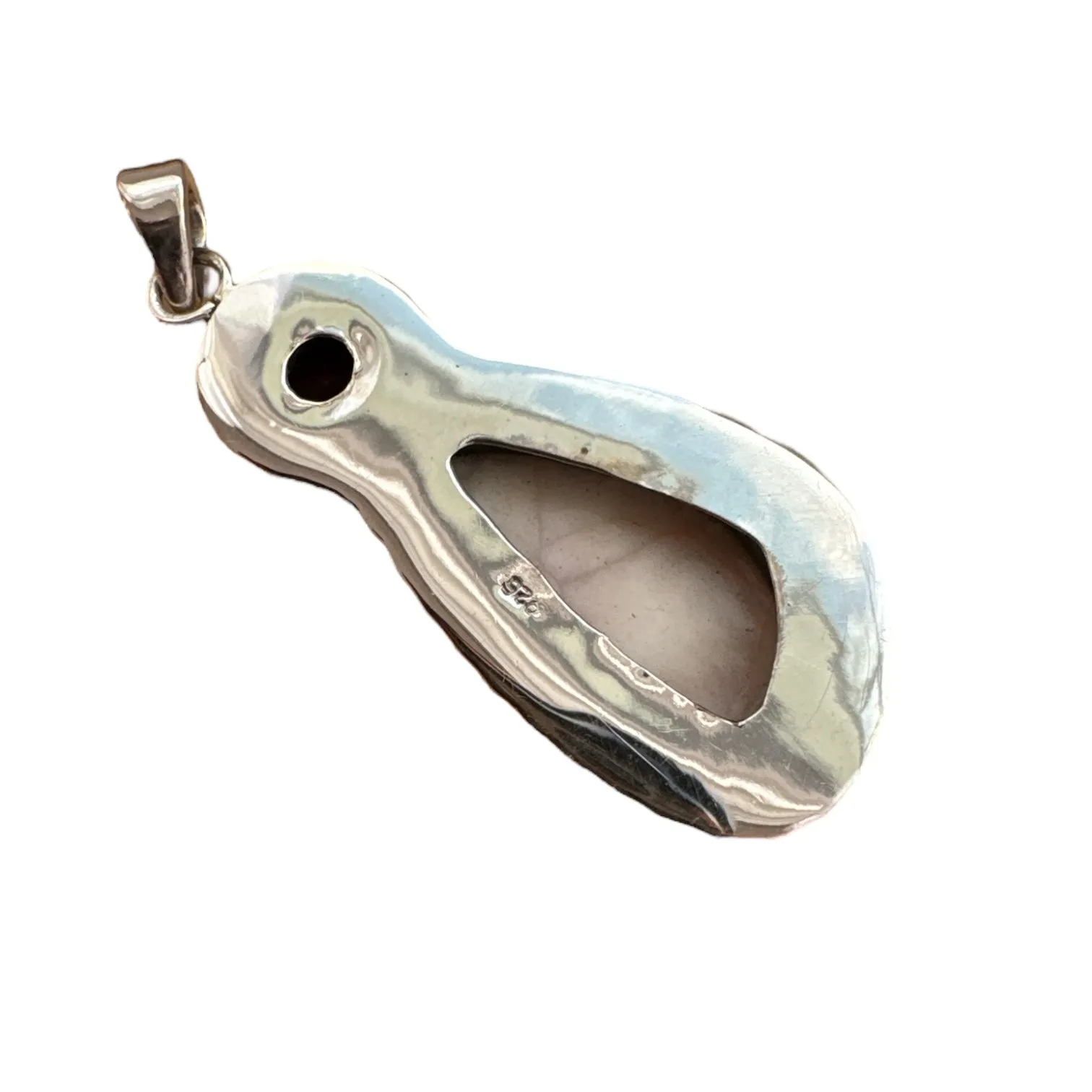 Natrolite & Garnet Solid 925 Sterling Silver Pendant