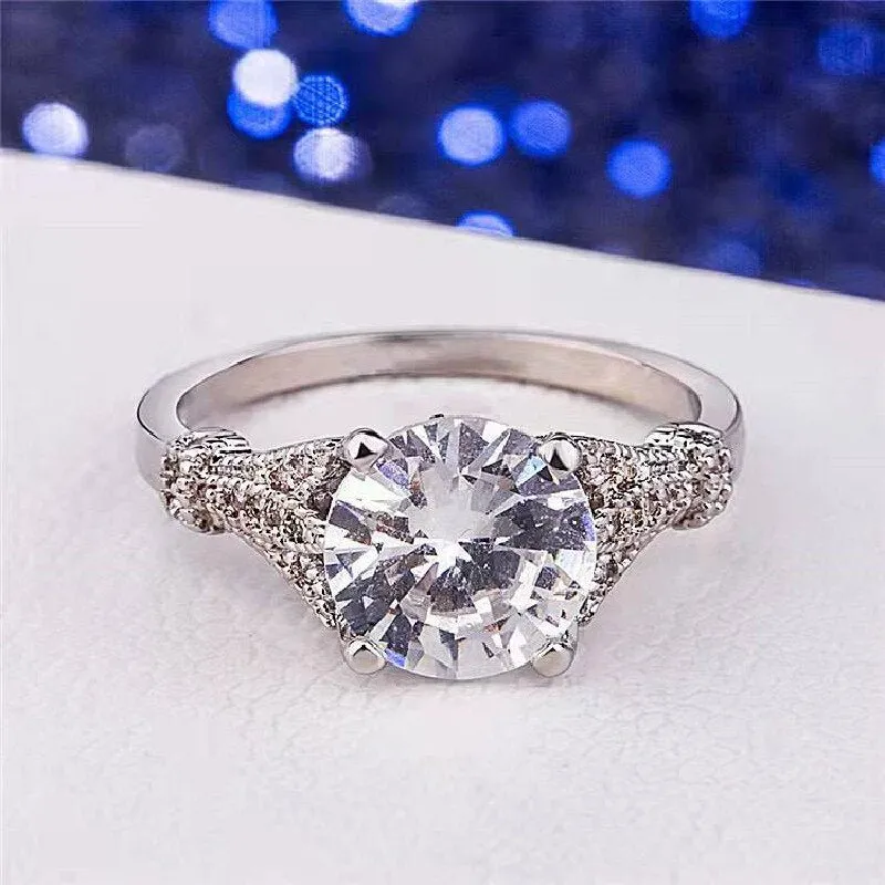 Natural Sapphire Women Ring Bridal Wedding Engagement Jewelry