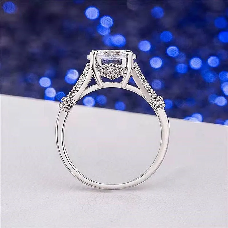 Natural Sapphire Women Ring Bridal Wedding Engagement Jewelry