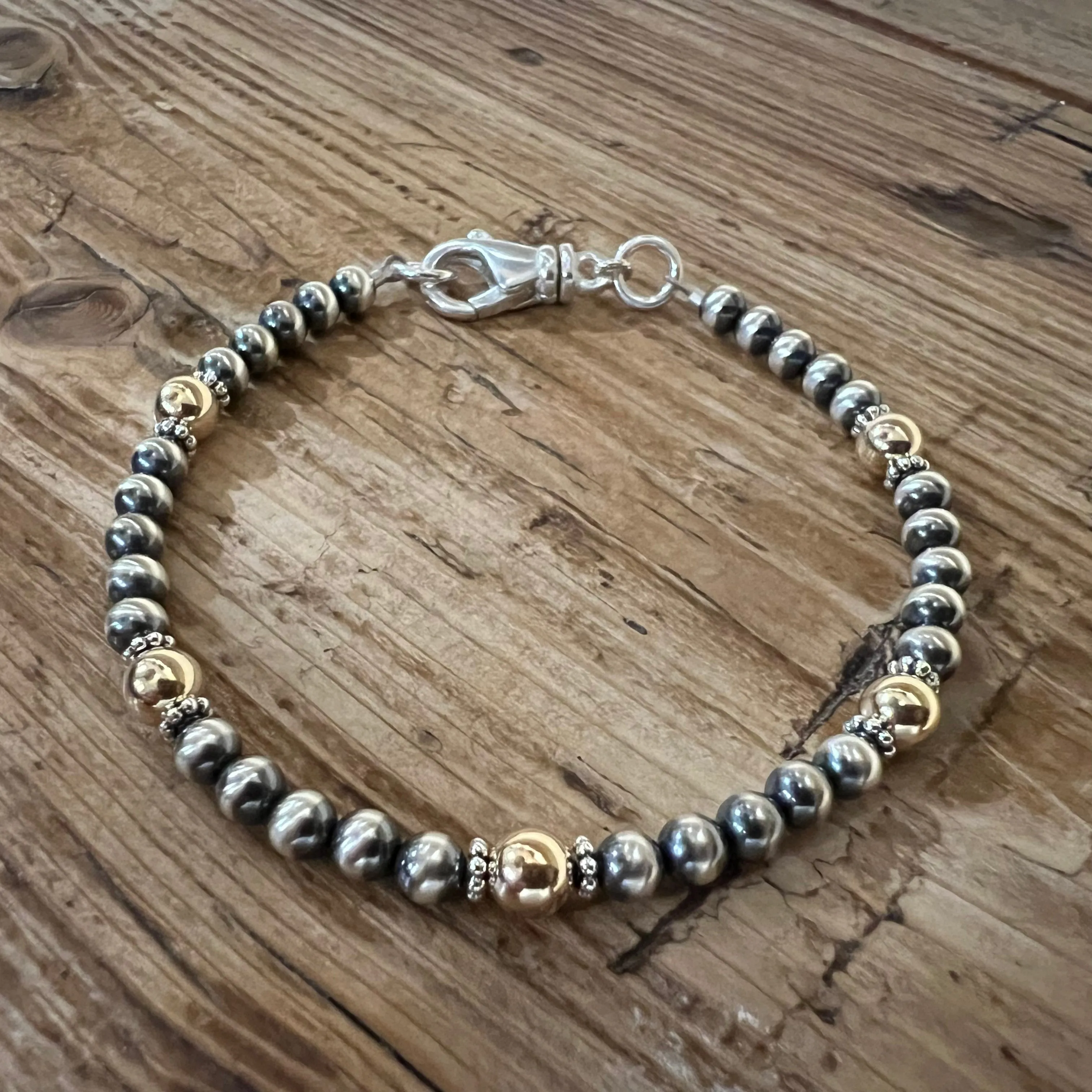 Navajo Pearl 14K Yellow Gold Bracelet