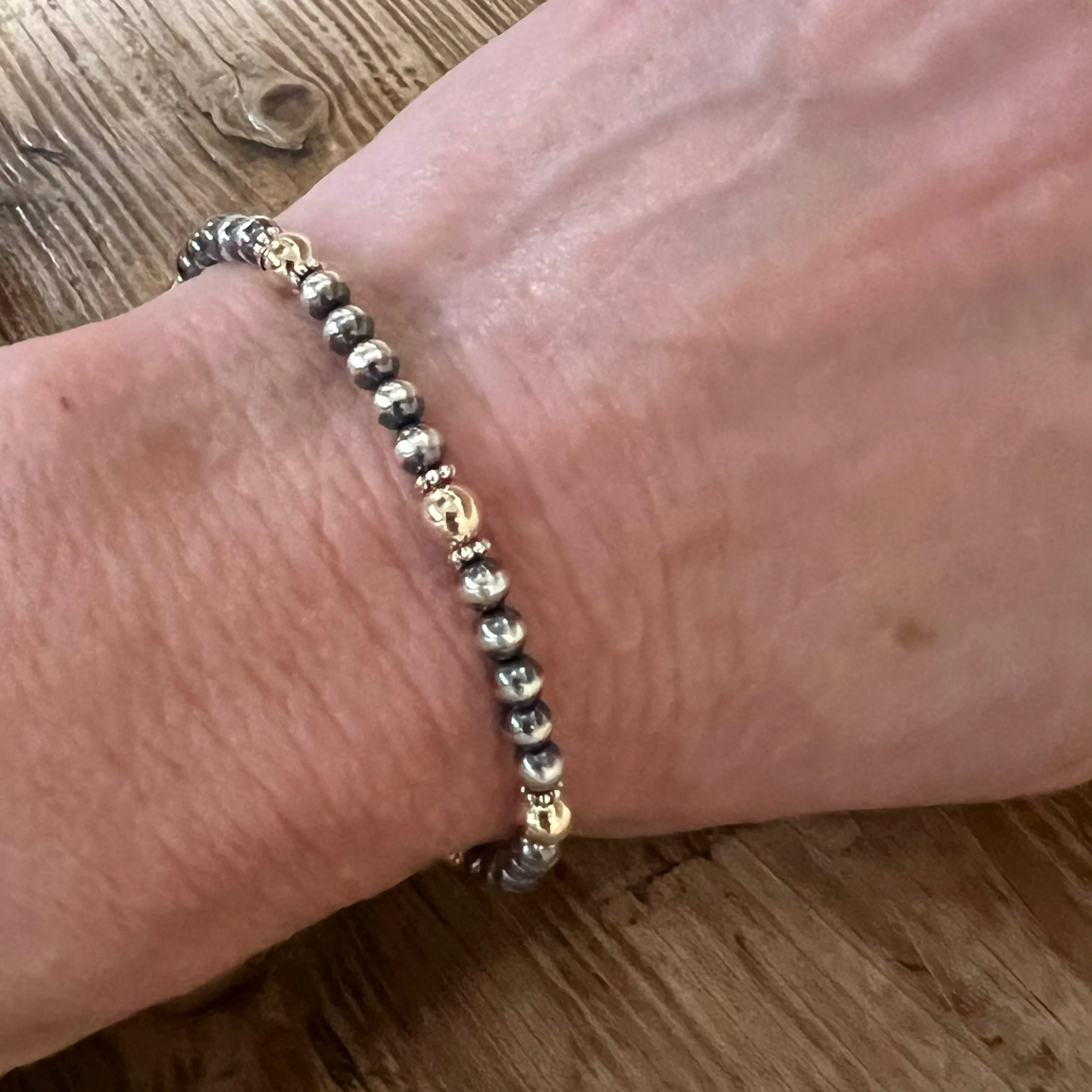Navajo Pearl 14K Yellow Gold Bracelet