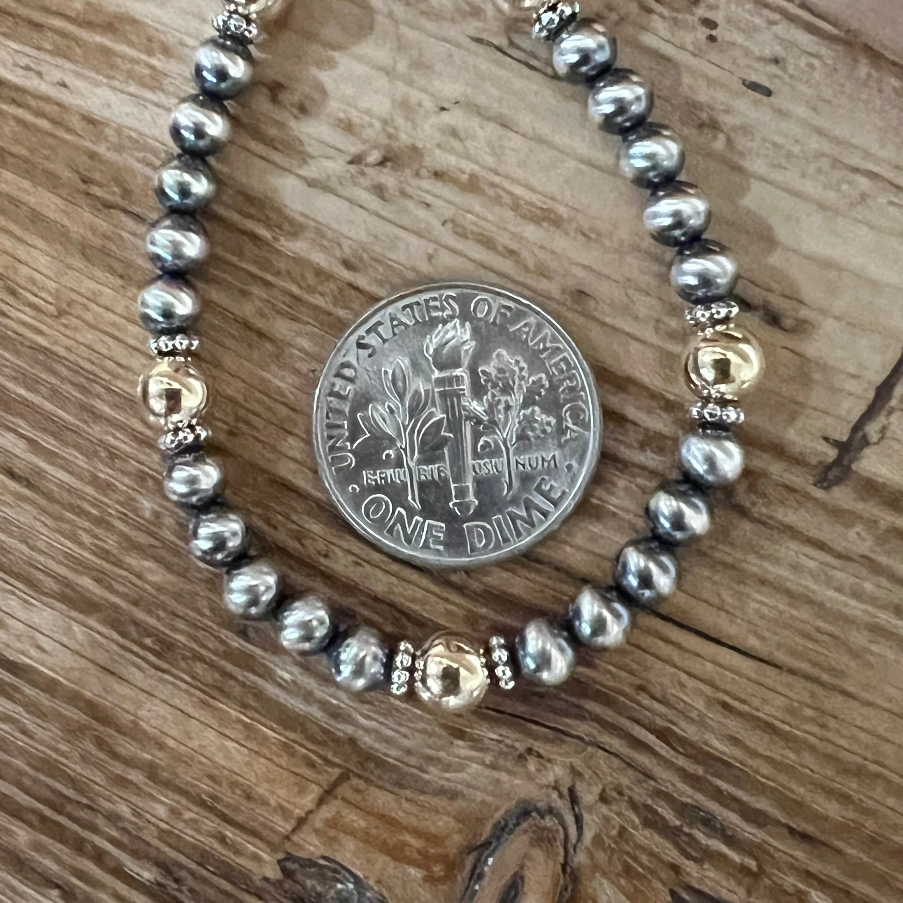 Navajo Pearl 14K Yellow Gold Bracelet