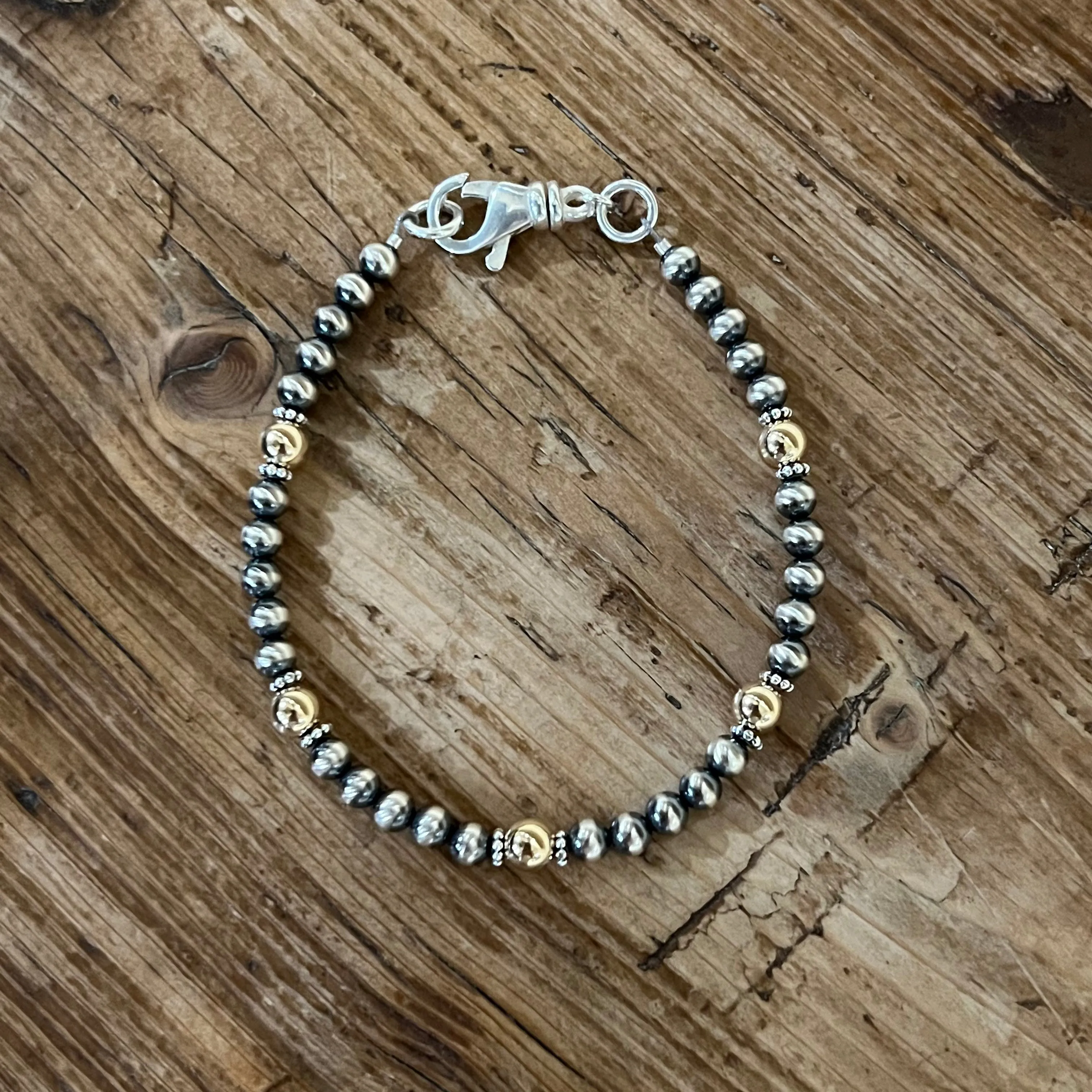 Navajo Pearl 14K Yellow Gold Bracelet