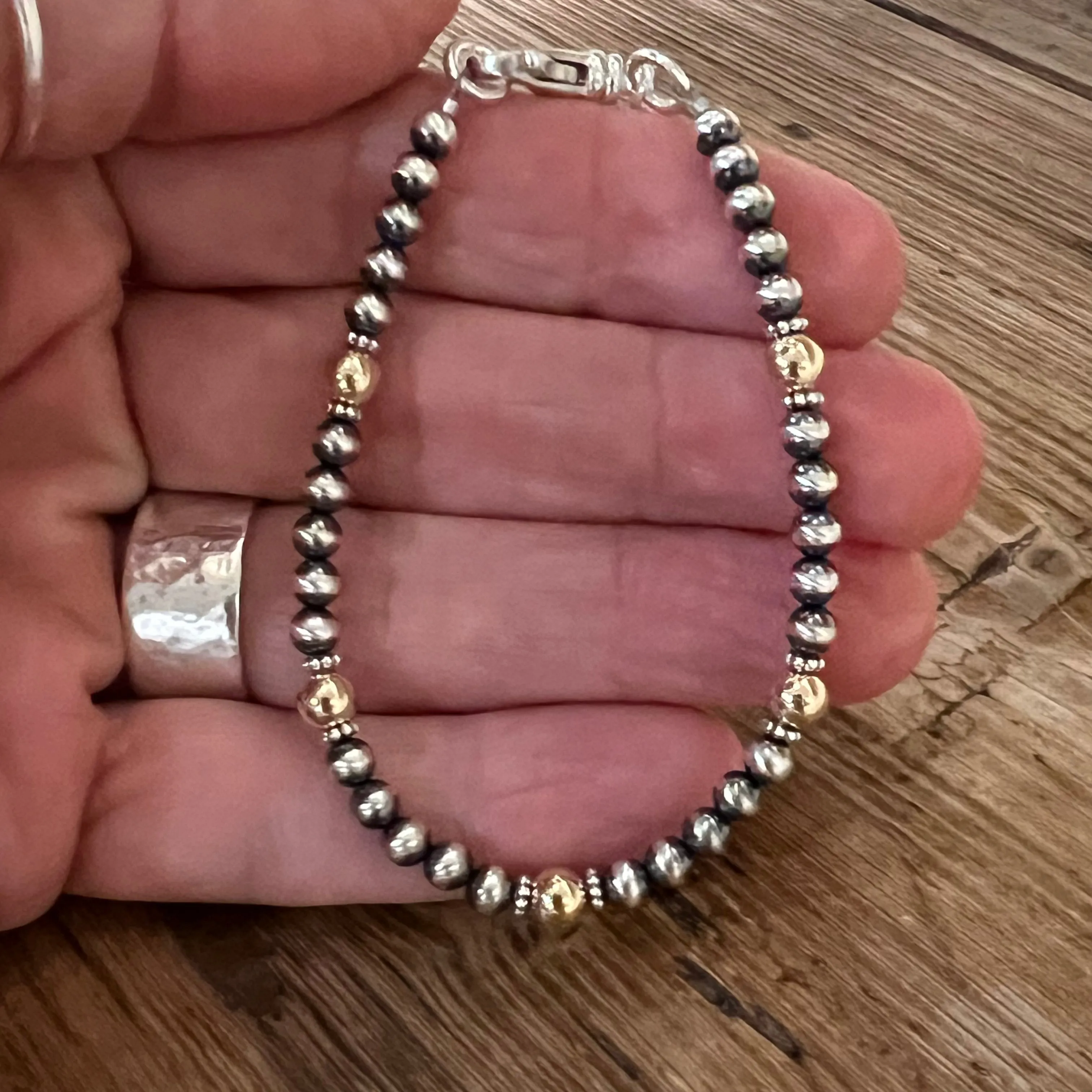 Navajo Pearl 14K Yellow Gold Bracelet