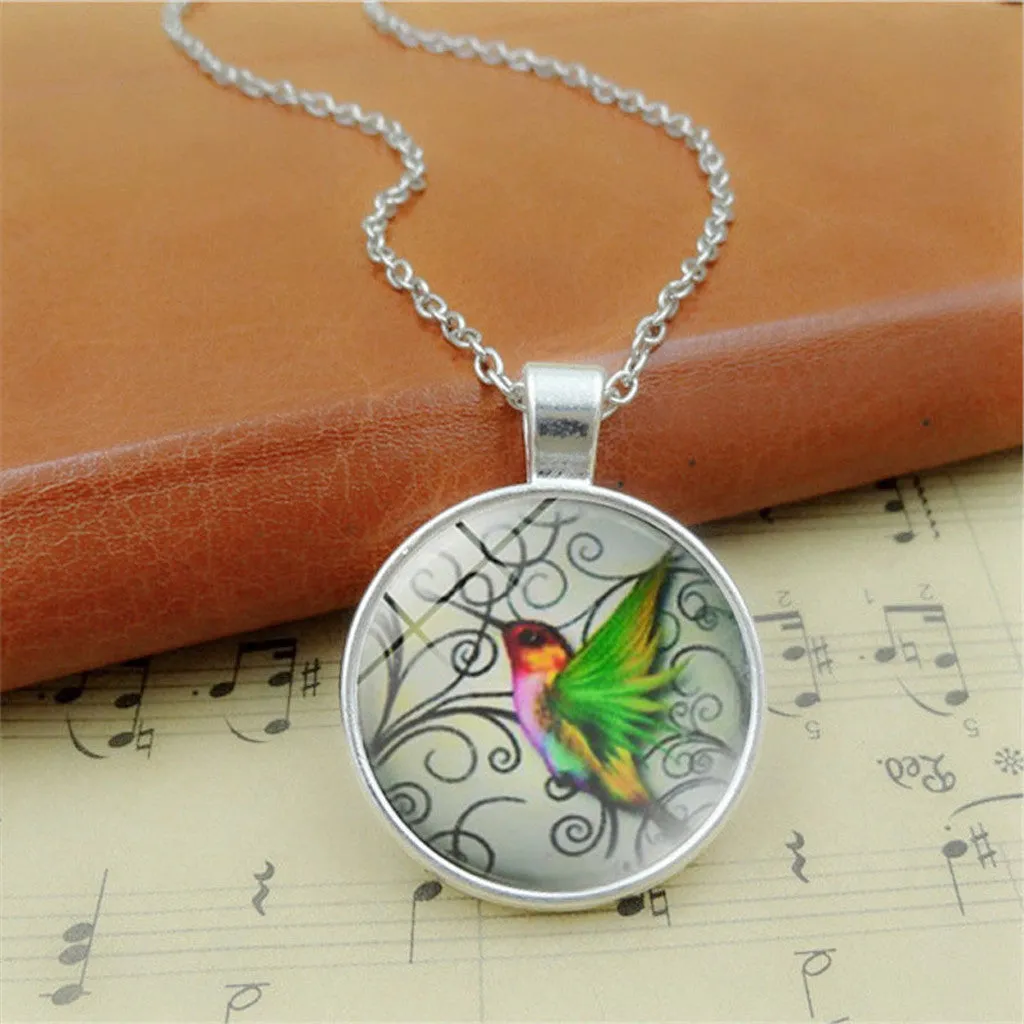 New 2020 Handmade Art Glass Hummingbird Necklace