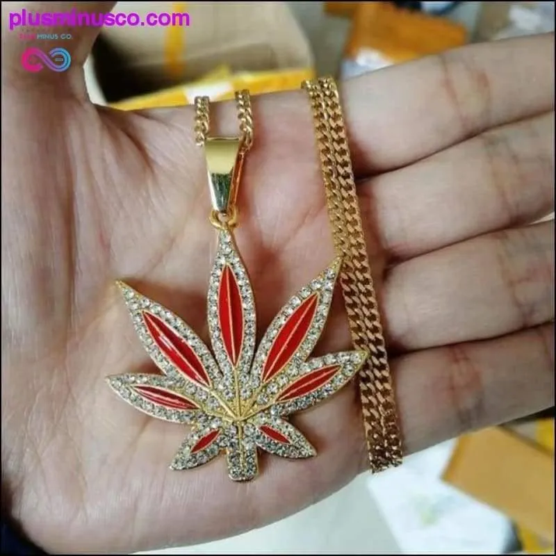 New Hip Hop Enamel Leaf Pendant Necklace Jewelry 24inch