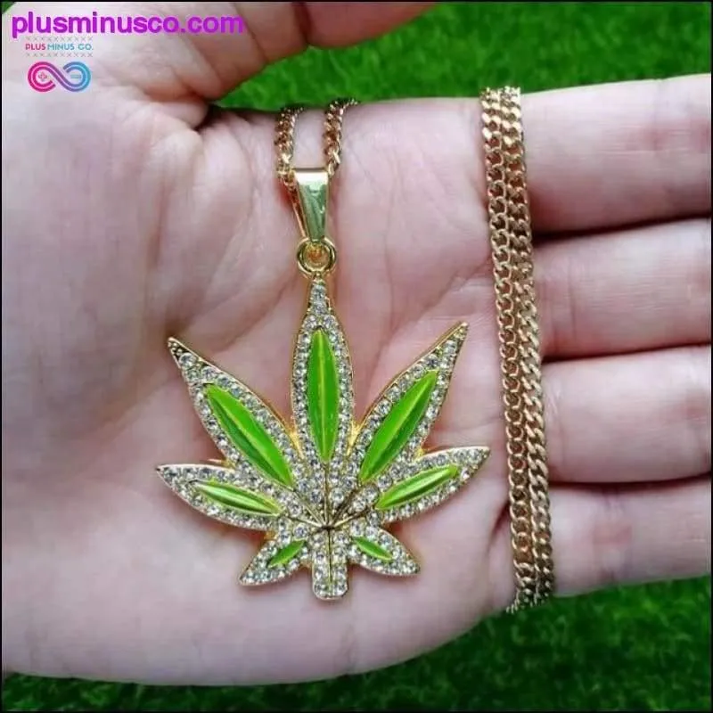 New Hip Hop Enamel Leaf Pendant Necklace Jewelry 24inch