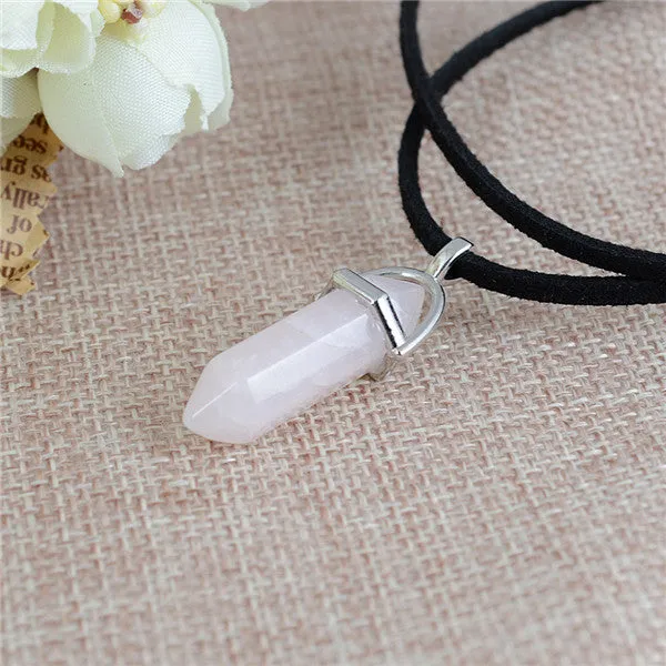 New Style Double Layer Black Velvet Chokers Fashion Punk Geometric Opal Pendants Necklaces For Women Boho Party Jewelry Gift