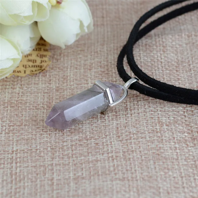 New Style Double Layer Black Velvet Chokers Fashion Punk Geometric Opal Pendants Necklaces For Women Boho Party Jewelry Gift