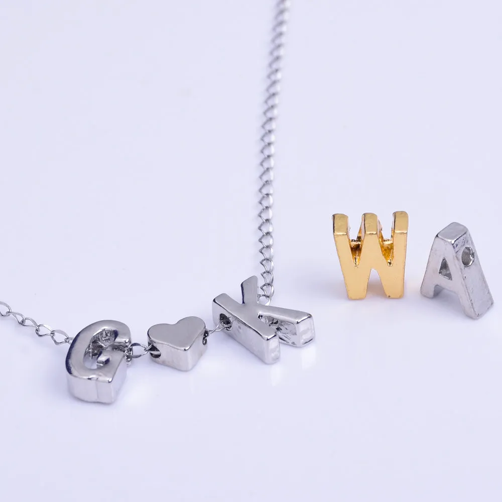 Nickel Alloy Letter Pendant Charm Capital letter Metal letter Finding Letter Initial Pendants for Personalize Necklaces " P " 10*6.5*3.5mm 10pcs