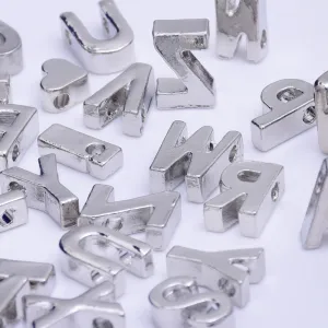 Nickel Alloy Letter Pendant Charm Capital letter Metal letter Finding Letter Initial Pendants for Personalize Necklaces " P " 10*6.5*3.5mm 10pcs
