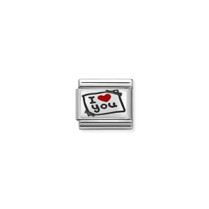 Nomination Composable Link I Love You, Red Heart, Silver & Enamel