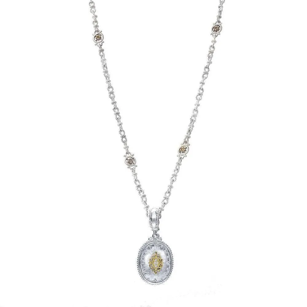 Oval Diamond Pendant on chain